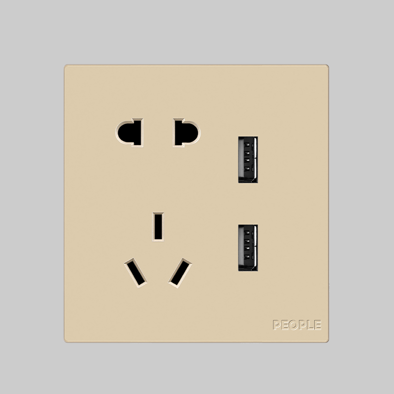 南宫NG·28相信品牌力量五孔带⼆位USB插座(R86H6) 